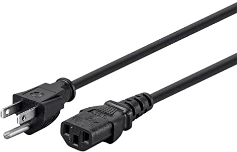 Monoprice 3-Prong Power Cord - 6 Feet - Black (6-Pack) NEMA 5-15P to IEC 60320 C13, 14AWG, 15A, Works with Most Pcs, Monitors, Scanners, and Printers