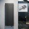 ELEGANTE Termoarredo Design Flat 1600 x 616 mm con Termostato Multiblocco Cromato, Radiatore Piatto Singolo Strato Verticale Attacco Centrale