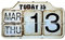 Extrawish Metall ewiger Kalender, Vintage Perpetual Standing Academic Desk Kalender, Eisen & PVC Wand Schreibtisch Kalender Flip Kalender für Dekor 25x42x3.5cm