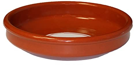 Cazuela redonda de barro - Apta para vitro y horno - Ideal para guisos y asados caseros – Ø 18 cm