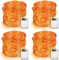 PhilzOps Herbst Deko Lichterkette, 4 Stück 6M 60 LED Orange Halloween Lichterketten Batterie Betrieb Innen Micro Silberdraht Sterne Beleuchtung für Zimmer Erntedankfest Party Weihnachtsfeier Flasche