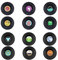 Coolty 12 Stück Retro Vinyl Schallplatten Untersetzer, Rutschfeste Tasse Matte, Isolierte Kaffee Getränke Tassen Gläser Untersetzer für Bars, Cafés, Haus, Party, Büro 10 * 10 * 0.2cm (Stil C + Stil D)