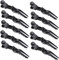 Fermagli per Capelli di plastica,12 Pezzi Nero Antiscivolo Coccodrillo Clip Pinze per Capelli Professionali per Parrucchiere Sezionamento per Donne,Nero