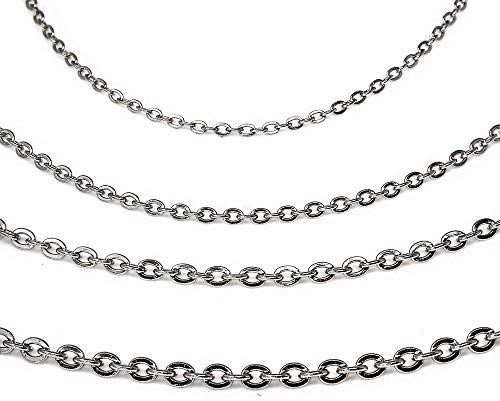 Treuheld® Silberne Halskette aus Edelstahl in 4 Dicken und 5 Kettenlängen - [05.] Dicke: 0,7mm - Länge: 60cm