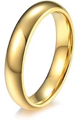 Mesnt Wolfram Ring Herren Gold, Wolfram Ring 4/6/8MM Poliertes Band Wolfram Ring Freundschaft