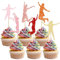 Gyufise 24 Stück bunte Mädchen Trampolin Cupcake Topper Trampolin Kuchen Topper Picks Jump Geburtstag Party Supplies Jump Trampolin Kuchen Dekorationen für Sprungthema Geburtstag Party Zubehör
