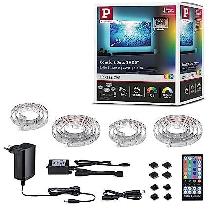 Paulmann 78875 MaxLED 250 LED Strip TV Comfort Basisset 55 Zoll 3,6m 20,5W 277lm/m 30LEDs/m RGBW+ 24VA dimmbar