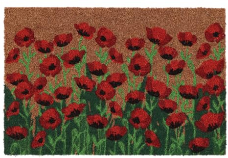 Esschert Design Kokosmatte mit rotem Mohn 60 cm