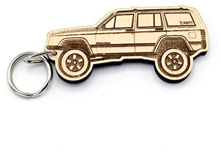 Jeep® Cherokee XJ Porte-clés en bois fabriqué aux États-Unis, bois, Medium