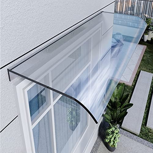 Modern Design Polycarbonate Front Door Canopy Window Rain Shelter Cover Outdoor Awning,Uv Protection Sun Shelter Front/Back Door Cover,Transparent Porch Awning,62 Size (40x120cm/16x47)