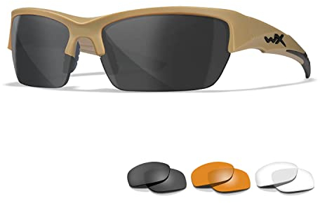 Wiley X │ WX Valor Sportsbrille Herren Schutzbrille Sonnenbrille │ Taktische Militärische Airsoft Brille │ Laufbrille Radfahren Fahrt Wandern Fischen Outdoor MTB Brille