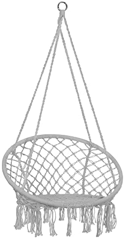 SPRINGOS Columpio colgante con flecos, diseño de macramé