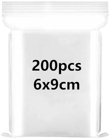 200 pièces transparent sachets plastiques refermables Sachet plastique petits sac zip 6 * 9cm pochon plastique stockage pour la cuisine loisirs créatifs perles échantillons biscuits bonbons