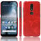 LMFULM® Cover for Nokia 4.2 (5.71 Inch) Thin Skin Frame Phone Protective Case Flexible Hard PC Back Cover Litchi Pattern Red