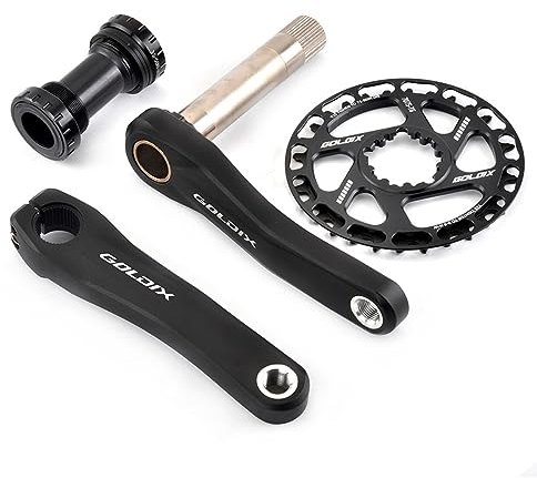 110mm/127mm/140mm/150mm/155mm/160mm Hohle Integrierte Faltrad Kurbelgarnitur 28T/30T/32T/34T/36T GXP Kettenblatt Kinderfahrrad Kurbelarm-Satz for 7-12 Gänge ( Color : 140mm , Size : 28T-Crank+chain ri