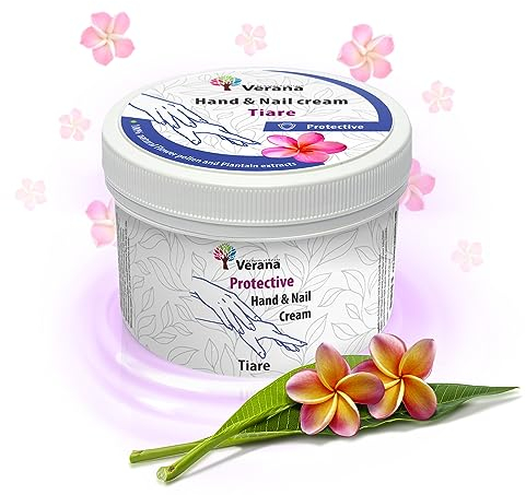 Verana handcreme, nagelcreme, mit extrakten aus blütenpollen und wegerich, spendet feuchtigkeit, nährt, schützt die haut der hände, stärkt die Nagelplatte und nagelhaut 200g (Tiare)