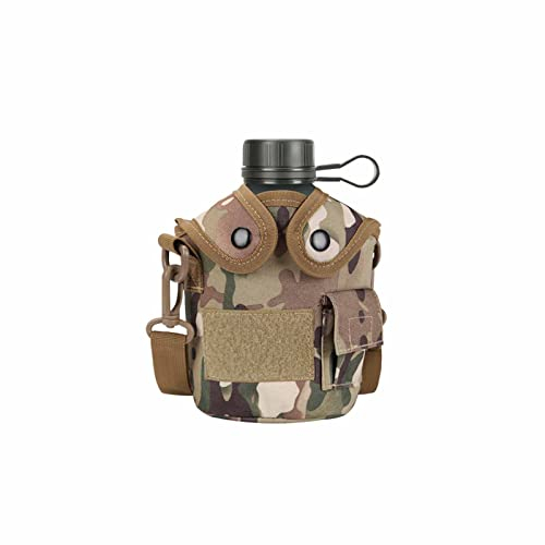 JMorCO 1L Pleine Militaire en Aluminium Véritable Bouteille d'eau Militaire Armée Cantine Voyage Camping,A