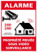 Panneau Alarme, Propriété Privée Sous Vidéo Surveillance Alu 2 Mm - 150 X 210 Mm Signalisation Rectangulaire Prépercée Avec Kit De Fixation Fabrication Française