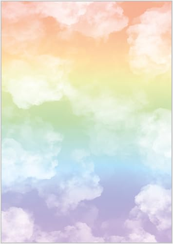Regenbogen Briefpapier DIN A4 - Papier Rainbow - 20 Blatt - Motiv Nr. 003 | 200g/m²