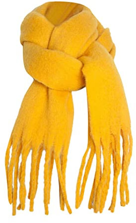 Générique Schal für Damen und Herren, weich, Kaschmir-Mischung, Wolle, modisch, schick, Schal, gelb, One size