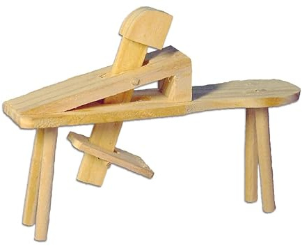 FADEDA Schnitzbank/Höhe:4 cm/handbemalt/detailgetreue Krippen Figuren - Weihnachten Tisch Dekoration Krippe Zubehör