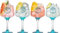 Set 4 Bicchieri MALFY Gin ORIGINALI - Gin Italiano Mediterraneo, Pompelmo Rosa, Arancia Rossa, Limone Amalfi - Bicchiere ufficiale Goblet Glasses