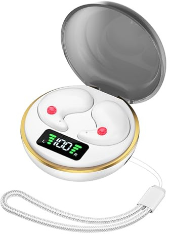 Auriculares Invisibles Mini Bluetooth 5.3, Aislamiento de Ruido para Dormir, Inalámbricos Cómodos con Cobertura