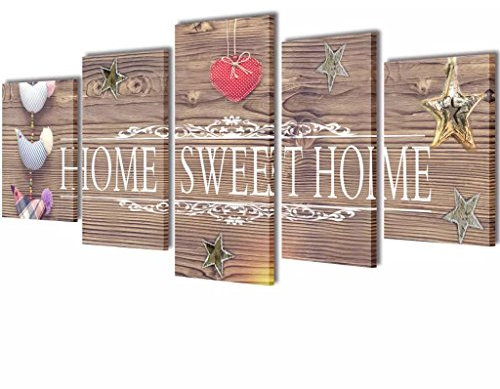 Rantry Leinwandbild Set Home Sweet Home 100 x 50 cm Poster Prints & Visuelle Artwork