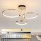 YYUTLUO LED Deckenleuchte, Ø56cm Goldener Metallkreis Kronleuchter, 60W Stufenlos Dimmbar 3000–6000K Moderner Runder Galvanisierter Anhänger Schlafzimmer Wohnzimmer Kinder Büro Arbeitszimmer (3 Ringe)