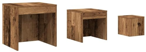 vidaXL Nesting Tables 3 pcs Old Wood Engineered Wood
