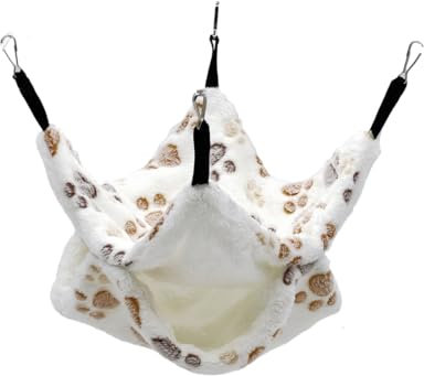 WeddHuis 1 Stück Meerschweinchen Hängematten für Ratten Frettchen Kleintier Weich Warmes Fleece Haustiere Käfig Zubehör Hängende Kleintierbetten für Schlafen Hamster (Stern)