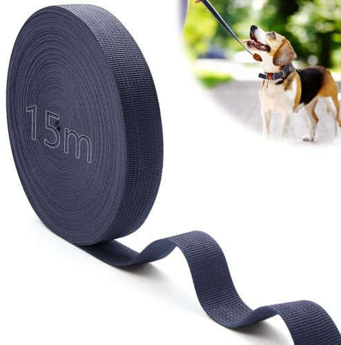 Mbsomnus 15M Gurtband Polypropylen Gurtband 25 mm Marineblau Baumwolle Taschengurt Gurtbänder Wasserresistent Nylonband für Schneiden Nähen DIY Rucksack Gepäckgurten Handtaschen Hundeleinen