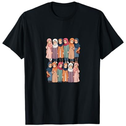 Stolze muslimische Frauen Hijab Allah Cartoon T-Shirt