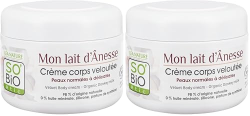 So'Bio étic - Crème veloutée nourrissante corps - Peau normale|Peau sèche - Certifié Cosmebio - Pot de 200 ml (Lot de 2)