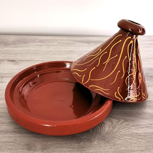 Tajine marocain, faitout, faitout marocain, faitout en maroc émaillé, pour 2 à 6 personnes, marmite en terre cuite originale, fabriquée à la main à Marrakech