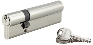 THIRARD - Cylindre de Serrure Double Entrée SA Unikey - Nickelé - Mécanisme à 5 Goupilles - Protection Anti-Arrachement - 30 x 80 mm - Gris - Système S'entrouvrant - Livré avec 3 Clés