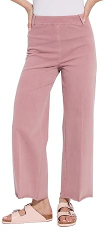 Lyssé Erin Wide Leg Jeans for Women – High Waisted Wide Leg Pants for Women, Made with Stretch Denim, Antique Wash Mauve, S