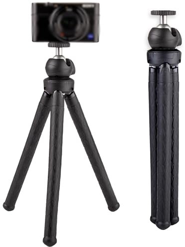 Lens-Aid Flexibles Stativ Light – Handy/Smartphone & Kamera Mini Stativ, iPhone kompatibel, mit 360° Kugelkopf, ideal für Vlogs, YouTube & Urlaub (nur 305g)