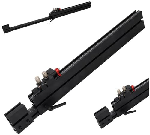 Veesper Aluminum Alloy Miter Gauge for Table Saw, Portable Telescopic Fence for DIY Woodworking & Precision Cutting