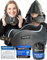 HELDENWERK Comfy Nackenkissen Flugzeug mit Kapuze - Memory Foam Reisekissen Flugzeug (samtweich & atmungsaktiv) 6-Fach Verstellbar, Nackenhörnchen Erwachsene, Travel Pillow, Nackenkissen auto waschbar