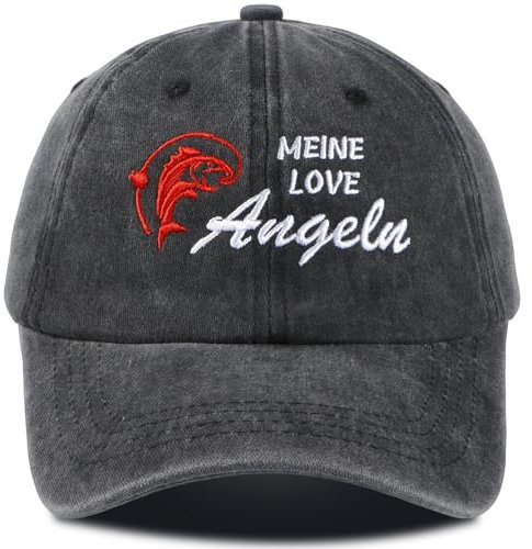 Komoke Angler Cap - Atmungsaktives Baseballcap mit Fisch Design für Angler, Verstellbares Angel zubehör Männer (Angeln Geschenke, Fischen Zubehör, Geburtstagsgeschenk für Angler)