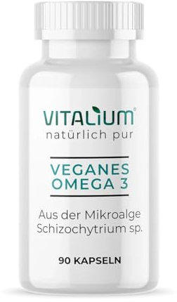 Omega 3 vegan aus Algenöl - 90 Kapseln - Hochdosiert mit hochwertigem EPA und DHA (in Triglycerid-Form) - Omega-3 für Veganer, Laborgeprüft, nachhaltig und von Natur aus schadstoffarm