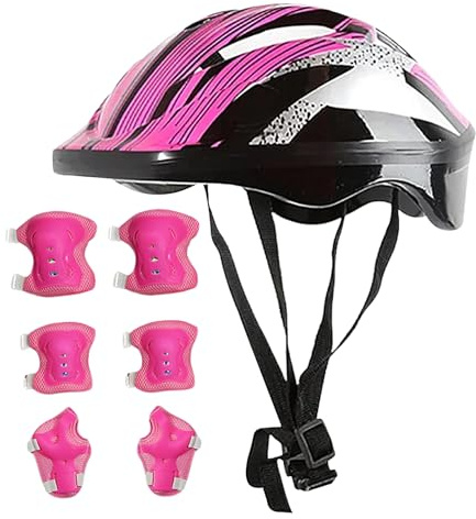Acunny - Kit de protección para niños (Protectores para patineta, Casco aireado, multifunción, Coderas y Rodilleras de 3 a 10 años para Bicicleta monopatín Snowboard