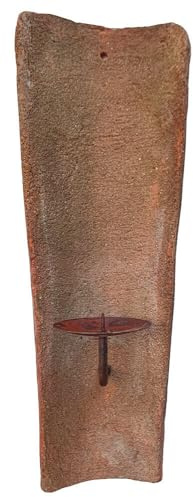 Echt Antiker Dachziegel mit Kerzenhalter 45-48 cm Mediterran Wandkerzenhalter