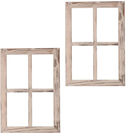 BESPORTBLE 2pcs Legno Falso Finestre Decor Rustico Cornice Della Finestra In Legno Finto Tradizionale Cornice Stile Fattoria Cornice In Legno Wall Art Country Style Wall Art Falso
