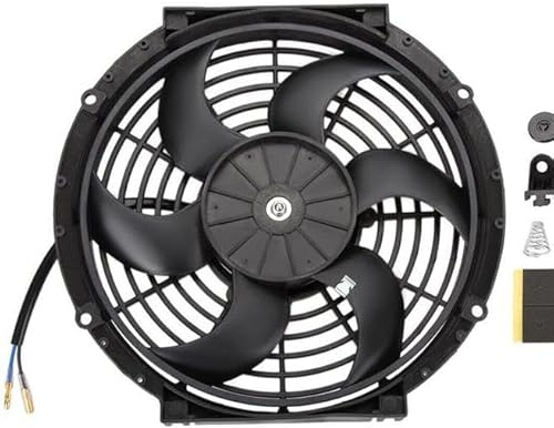 Aptliton Electric Radiator Cooling Fan with Mounting Kit, Global 10 Inch 80W, 12V, 8 Blades, Reversible Push/Pull, Engine Cooling Replacement for Car Radiators