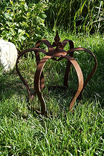Dekostüberl Rostalgie Edelrost Krone Lilie zum Stellen Gartendekoration 32 x 28cm