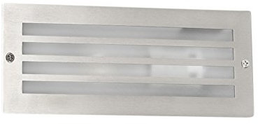 Qazqa - Moderne Einbauleuchte Stahl I Silber I nickel matt IP44 - Hurricane I Außenbeleuchtung - Edelstahl Rechteckig - LED geeignet E27