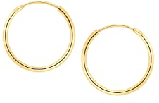My Gold Damen Mädchen Creolen Ohrringe Gold 585 Echtes Gelbgold (14 Karat) Klein Mini Ø 13mm Goldohrringe Sunset shiny C-04109-G401