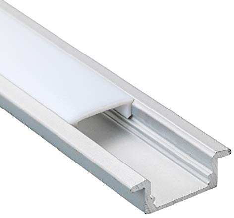 Aluprofil Einbau Aluminium Profile Alu Schiene Abdeckung Leiste für LED Strips Profil Stripes (1m opal)